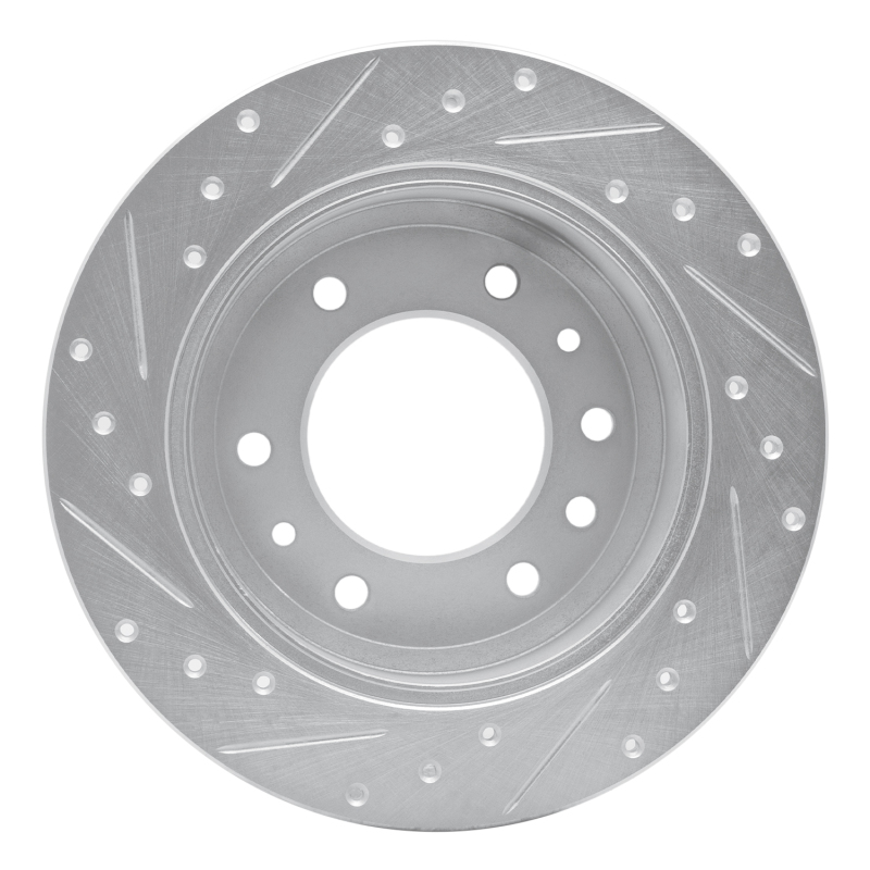 Hyundai Entourage Brake Rotor (1) - Rear Right - R1 Concepts - Drilled & Slotted - Silver - `06-`14